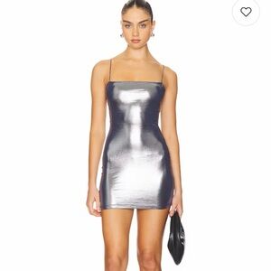 Revolve Superdown Joanna Mini Dress in Silver